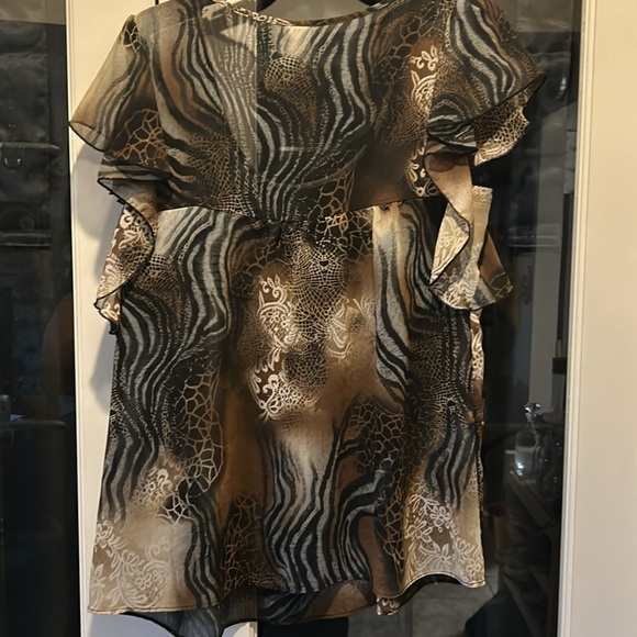 Animal print Sheer Blouse #085 - Picture 3 of 3